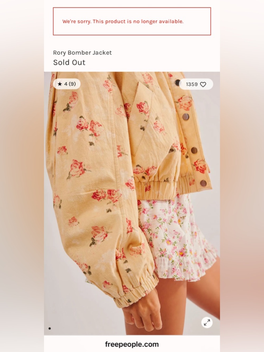 Free People Rory Floral Bomber Jacket - Picture 10 of 13